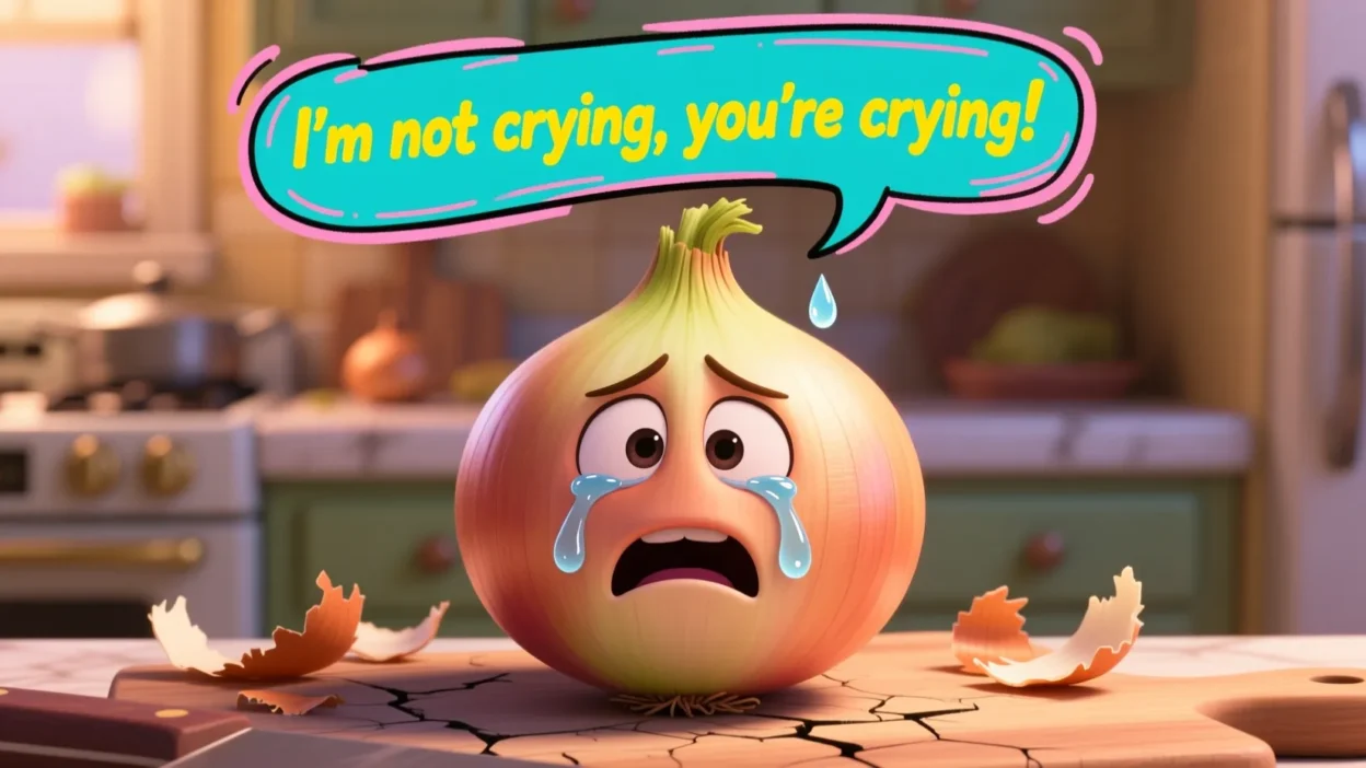 Tear-Jerkingly Funny Onion Jokes Captions